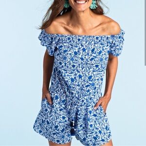 Vineyard Vines Bahamas Otomi Yacht Blue Romper